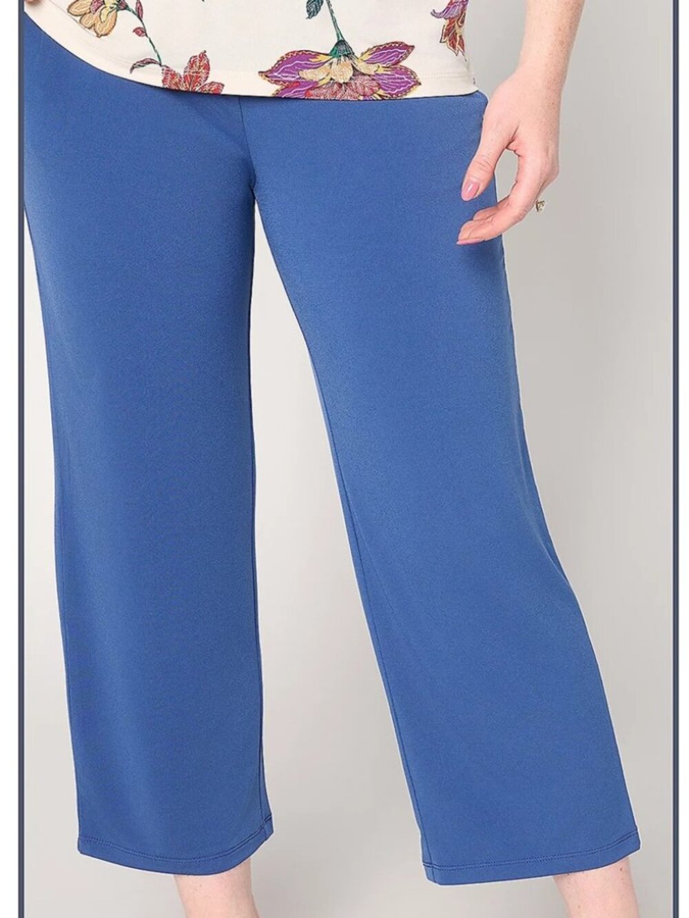 2X Susan Graver Royal Blue Liquid Knit Crop Pants with Pockets